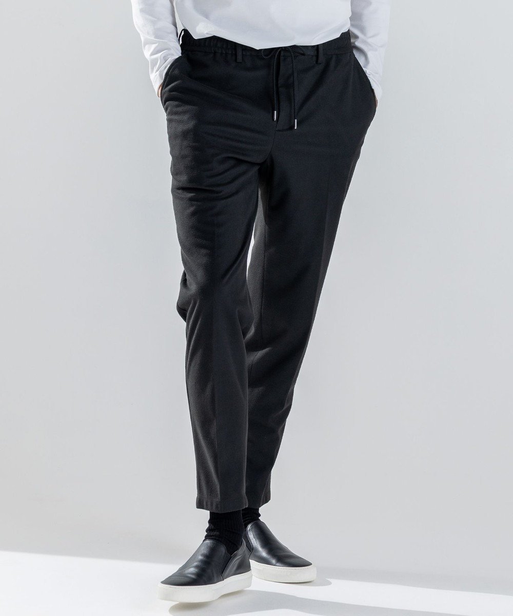 【ジョゼフ オム/JOSEPH HOMME / MEN】の新素材【洗える】スムーススエードストレッチ ドロスト付テーパードパンツ / PEGG CONVERTIBLE インテリア・キッズ・メンズ・レディースファッション・服の通販 founy(ファニー) 　ファッション　Fashion　メンズファッション　Fashion for Men　ボトムス　Bottoms　ウォッシャブル　Machine Washable　エレガント 上品　Elegant　洗える　Machine Washable　ストレッチ　Stretch, Stretchy Fabric　セットアップ　Set-Up, Coordinated Outfit　テーパード　Tapered, Tapered Pants　ドローコード　Drawcord, Drawstring Cord　ポケット　Pocket, Pocket Detail　ループ　Loop, Loop Knit　レギュラー　Regular, Standard Fit　A/W・秋冬　Autumn/Winter　新作・新入荷　New Arrivals / New In　おすすめ　Recommended / Our Picks　ブラック系|ID: prp329100004731658 ipo3291000000034198905