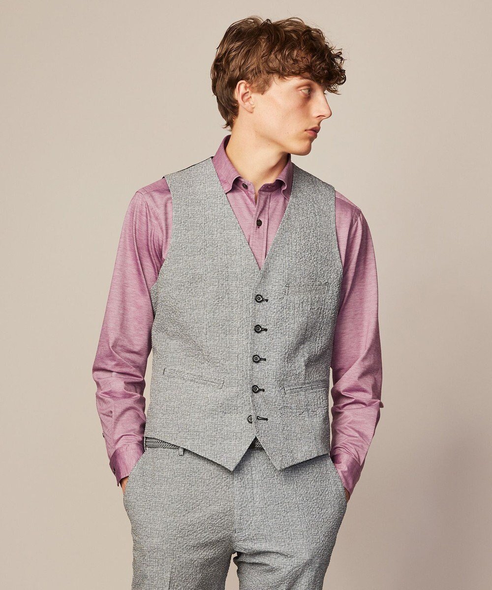 【ジョセフ アブード/JOSEPH ABBOUD / MEN】の【ストレッチ・洗える・軽量・防しわ・速乾・エコ撥水】ライトウェーブ ベスト インテリア・キッズ・メンズ・レディースファッション・服の通販 founy(ファニー) 　ファッション　Fashion　メンズファッション　Fashion for Men　トップス・カットソー　Cut & Sew Tops　ベスト・ジレ　Vests & Gilets　ウォッシャブル　Machine Washable　春　Spring　洗える　Machine Washable　軽量　Lightweight, Ultra Light　サッカー　Seersucker, Summer Fabric　ジャケット　Jacket, Outerwear　ストレッチ　Stretch, Stretchy Fabric　セットアップ　Set-Up, Coordinated Outfit　チェック　Check, Plaid, Tartan　ベスト　Vest, Waistcoat　S/S・春夏　SS, Spring/Summer, Warm Season　おすすめ　Recommended / Our Picks　夏　Summer　ライトグレー系|ID: prp329100004731717 ipo3291000000034177271