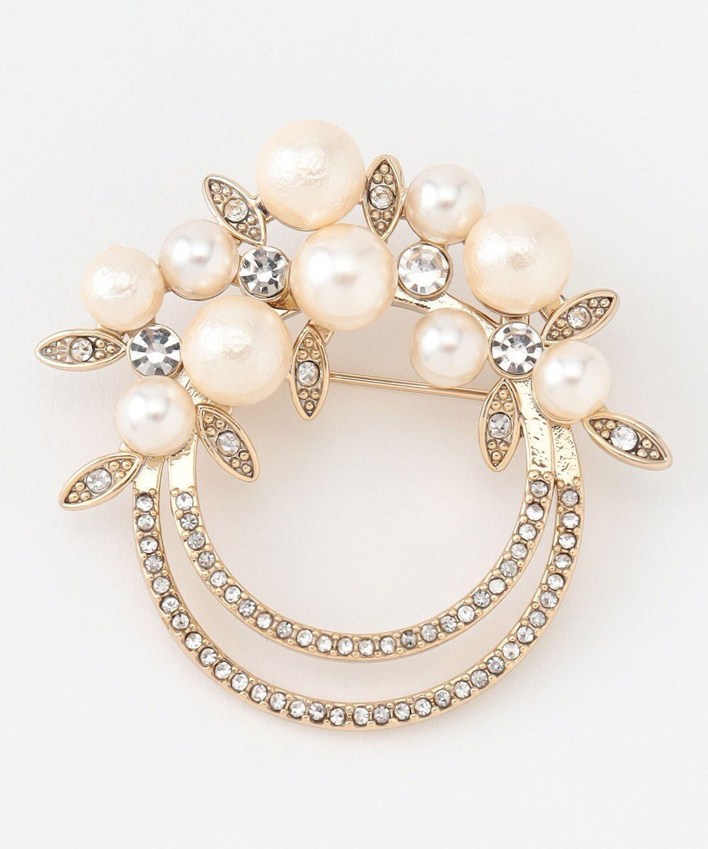 【ジェイ プレス/J.PRESS】のリースブーケ ブローチ インテリア・キッズ・メンズ・レディースファッション・服の通販 founy(ファニー) 　ファッション　Fashion　レディースファッション　Fashion for Women　おすすめ　Recommended / Our Picks　アクセサリー　Fashion Accessories　ガラス　Glass, Glassware　ギフト プレゼント　Gift / Present　クリスタル　Crystal, Swarovski　ショール　Shawl, Wrap　シルバー　Silver, Metallic Silver　シンプル　Simple, Minimal　ジャケット　Jacket, Outerwear　セレモニー　Ceremony　パール　Pearl, Pearl Accent　ブローチ　Brooch, Pin Brooch　エレガント 上品　Elegant　ゴールド系|ID: prp329100004731726 ipo3291000000034675347