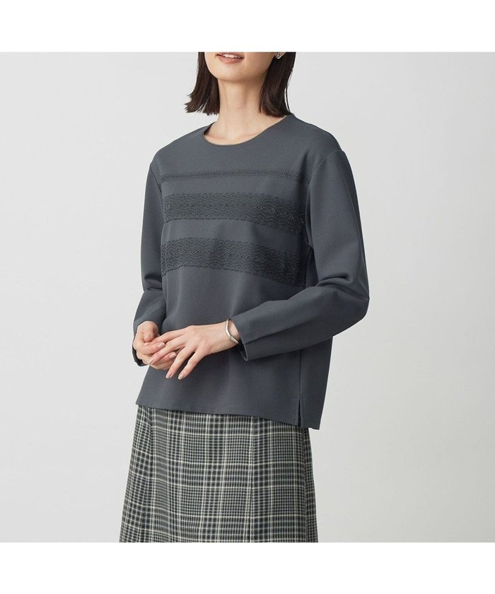 【ジェイ プレス/J.PRESS】のアモーレポンチ レース カットソー インテリア・キッズ・メンズ・レディースファッション・服の通販 founy(ファニー) https://founy.com/ ファッション Fashion レディースファッション Fashion for Women トップス・カットソー Cut & Sew Tops シャツ・ブラウス・オフィスカジュアル Elegant Blouses & Button-Ups ロングTシャツ・Tシャツ Longline T-Shirts & Tees カットソー・ベーシックTシャツ Cut-and-Sewn Tops / Stretch Tees & Basics インナー Innerwear カットソー Cut and Sewn Top ストレッチ Stretch, Stretchy Fabric レース Lace, Lace Fabric ロング Long, Long-Length A/W・秋冬 Autumn/Winter |ID: prp329100004731885 ipo3291000000034179699