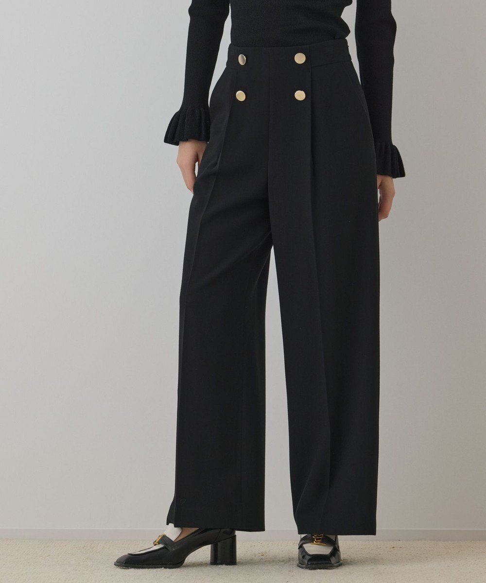【グレース コンチネンタル/GRACE CONTINENTAL】のダブルクロスマリンパンツ インテリア・キッズ・メンズ・レディースファッション・服の通販 founy(ファニー) ファッション Fashion レディースファッション Fashion for Women パンツ Pants & Trousers ストレッチ Stretch, Stretchy Fabric ダブル Double, Double-Breasted 定番 Standard, Basic Item メタル Metal, Metal Parts A/W・秋冬 Autumn/Winter ブラック|ID: prp329100004731927 ipo3291000000034179988