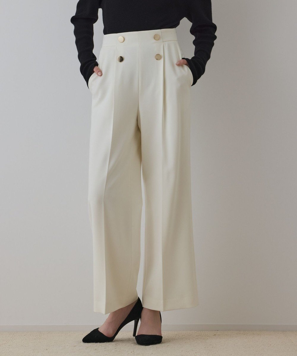 【グレース コンチネンタル/GRACE CONTINENTAL】のダブルクロスマリンパンツ インテリア・キッズ・メンズ・レディースファッション・服の通販 founy(ファニー) 　ファッション　Fashion　レディースファッション　Fashion for Women　パンツ　Pants & Trousers　ストレッチ　Stretch, Stretchy Fabric　ダブル　Double, Double-Breasted　定番　Standard, Basic Item　メタル　Metal, Metal Parts　A/W・秋冬　Autumn/Winter　キナリ|ID: prp329100004731927 ipo3291000000035575297