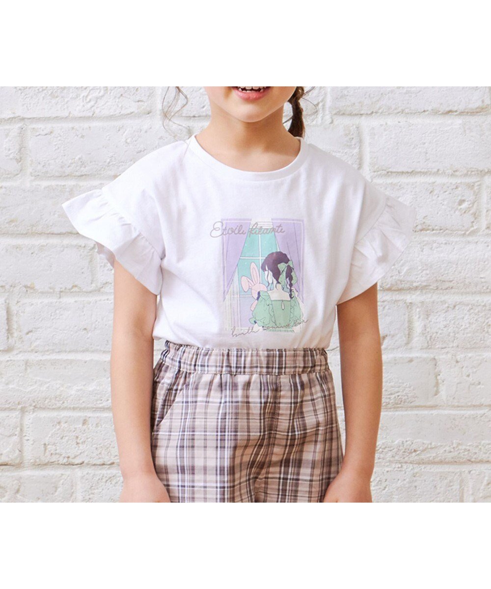【エニィ/ANY / KIDS】の袖フリル エモプリント Tシャツ インテリア・キッズ・メンズ・レディースファッション・服の通販 founy(ファニー) ファッション Fashion キッズファッション Fashion for Kids トップス・カットソー Cut & Sew Tops イラスト Illustration カットソー Cut and Sewn Top トレンド Trend, Trending Now フリル Frill, Ruffle プチプライス・低価格 Affordable / Budget Price プリント Print, Printed Pattern ポケット Pocket, Pocket Detail 半袖 Short Sleeve, Half Sleeve 夏 Summer 春 Spring S/S・春夏 SS, Spring/Summer, Warm Season オフホワイト|ID: prp329100004733003 ipo3291000000034242648