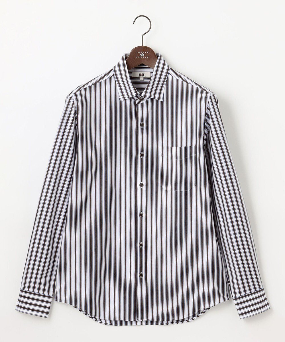 【ジョセフ アブード/JOSEPH ABBOUD / MEN】の【快適な着心地・イージーケア】コンフォートジャージー ストライプ シャツ インテリア・キッズ・メンズ・レディースファッション・服の通販 founy(ファニー) ファッション Fashion メンズファッション Fashion for Men トップス・カットソー Cut & Sew Tops メンズシャツ Shirts ストライプ Stripe, Striped Pattern ストレッチ Stretch, Stretchy Fabric 夏 Summer S/S・春夏 SS, Spring/Summer, Warm Season A/W・秋冬 Autumn/Winter ダークブラウン系5|ID: prp329100004733016 ipo3291000000034364664