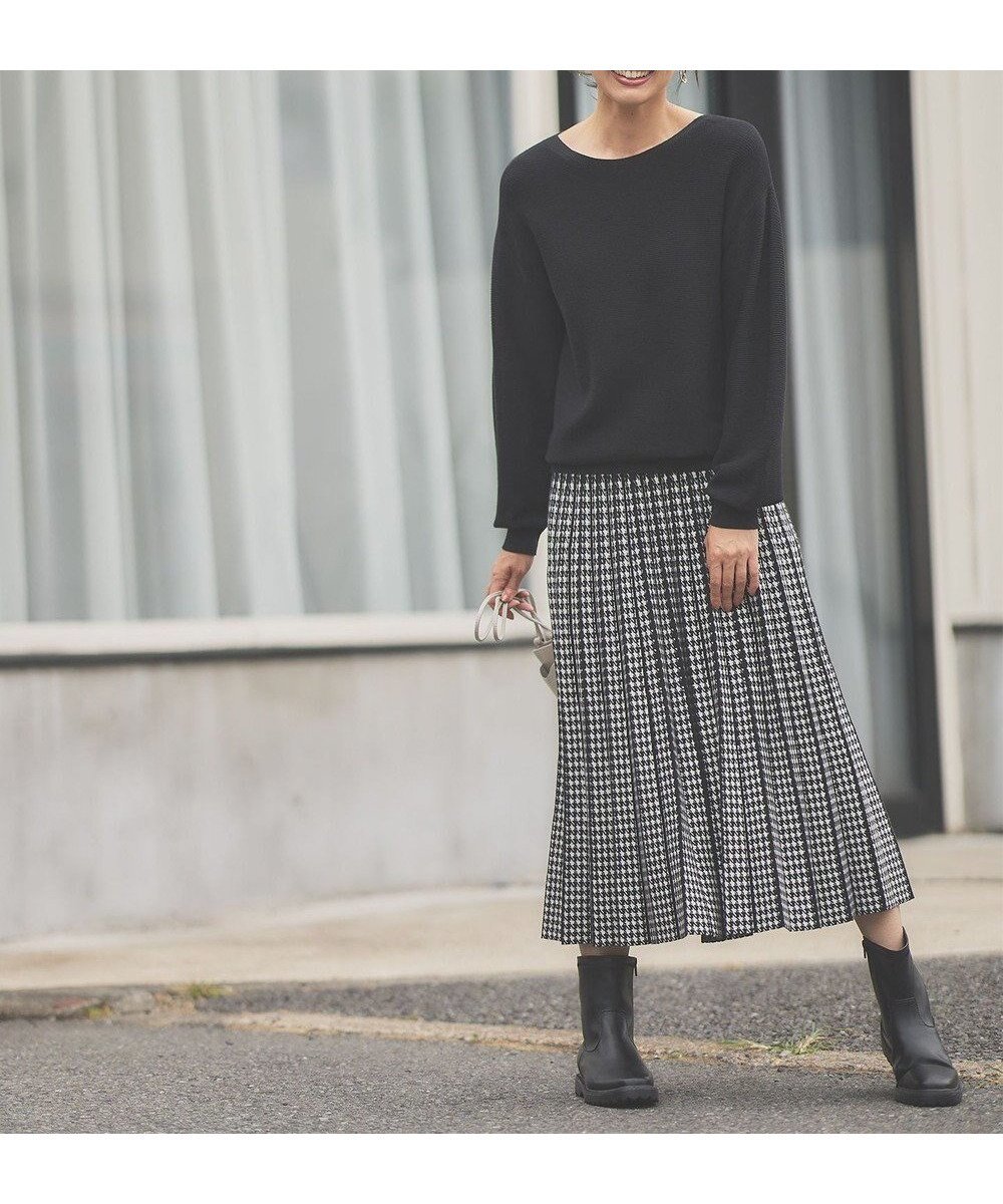 【エニー/ANY】の【ウエストゴム/洗濯機可能】ハンドトゥースセットアップ 人気、トレンドファッション・服の通販 founy(ファニー) 　ファッション　Fashion　レディースファッション　Fashion for Women　トップス・カットソー　Cut & Sew Tops　ニット　Knit Tops & Sweaters　セットアップ　Matching Sets　レディーストップス・ブラウス　Tops & Blouses / Assorted Women's Tops　ストレッチ　Stretch, Stretchy Fabric　スリーブ　Sleeve, Long Sleeve / Short Sleeve　セットアップ　Set-Up, Coordinated Outfit　セーター　Sweater, Knitwear　プリーツ　Pleats, Pleated　A/W・秋冬　Autumn/Winter　 other-1|ID: prp329100004733053 ipo3291000000034188958