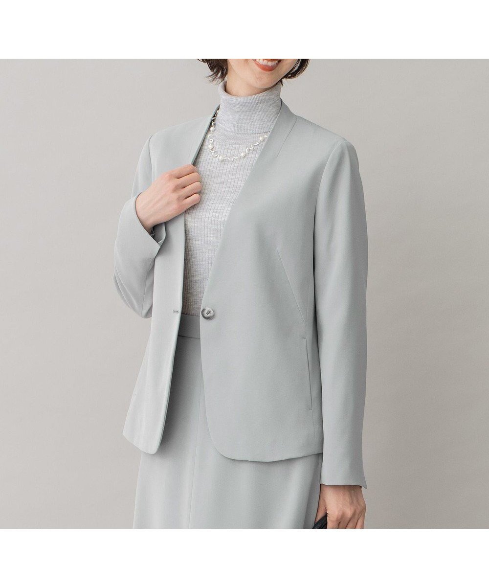 【自由区/JIYU-KU】の【XSサイズ~/洗える】ダブルフェイススーティング ノーカラージャケット 人気、トレンドファッション・服の通販 founy(ファニー) ファッション Fashion レディースファッション Fashion for Women アウター Coat / Outerwear Collection レディースジャケット・軽アウター Jackets ノーカラージャケット / シンプル上品コーデ Collarless Jackets インナー Innerwear コンパクト Compact, Small Size ジャケット Jacket, Outerwear ストレッチ Stretch, Stretchy Fabric スーツ Suit, Formalwear タートルネック Turtleneck, High Neck ドレープ Drape, Draping Fabric フォルム Silhouette, Form ベーシック Basic, Essential 洗える Machine Washable A/W・秋冬 Autumn/Winter other-1|ID: prp329100004733054 ipo3291000000034189349