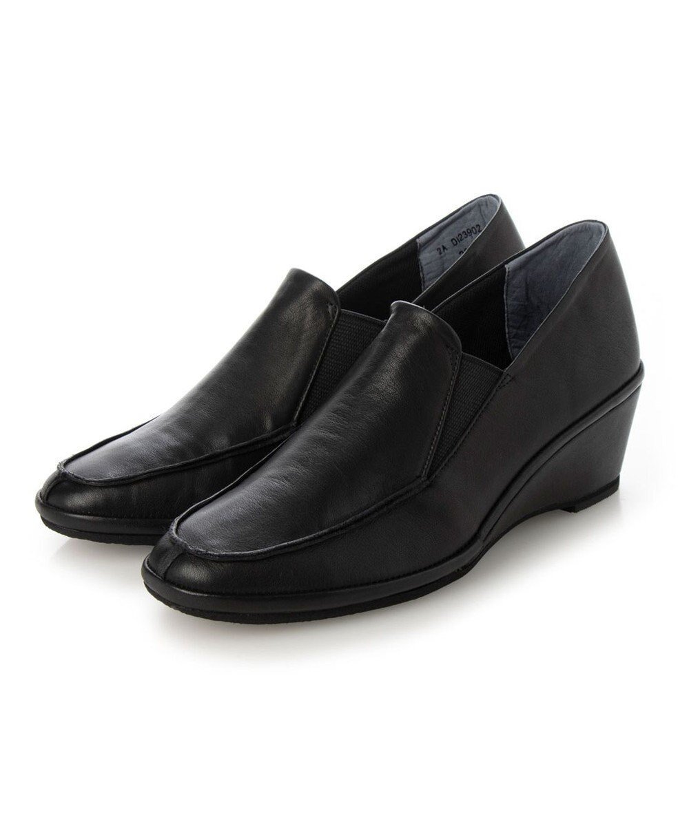 【モード エ ジャコモ/MODE ET JACOMO】のD ICI ウェッジヒールサイドゴアスリッポンシューズ インテリア・キッズ・メンズ・レディースファッション・服の通販 founy(ファニー) 　ファッション　Fashion　レディースファッション　Fashion for Women　軽量　Lightweight, Ultra Light　シューズ　Shoes, Footwear　シンプル　Simple, Minimal　ドレス　Dress, One-Piece　フォルム　Silhouette, Form　プラット　Platform, Platform Shoes　新作・新入荷　New Arrivals / New In　日本製　Made In Japan　旅行　Travel　エレガント 上品　Elegant　ビジネス 仕事 通勤　Business / Work / Commuting　ブラック|ID: prp329100004733365 ipo3291000000034192404