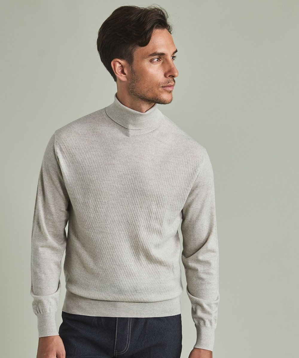 【五大陸/gotairiku / MEN】の【家庭洗濯可能】イタリア糸 ハイゲージ タートルニット_リンクス柄 人気、トレンドファッション・服の通販 founy(ファニー) 　ファッション　Fashion　メンズファッション　Fashion for Men　トップス・カットソー　Cut & Sew Tops　ニット・セーター / 定番トップス　Knit Tops & Sweaters　イタリア　Italy　インナー　Innerwear　洗える　Machine Washable　ジャケット　Jacket, Outerwear　スーツ　Suit, Formalwear　セーター　Sweater, Knitwear　タートル　Turtleneck, Turtle Collar　ドレス　Dress, One-Piece　人気　Popular, Best Seller　フラット　Flat, Flat Shoes　ベーシック　Basic, Essential　A/W・秋冬　Autumn/Winter　エレガント 上品　Elegant　ビジネス 仕事 通勤　Business / Work / Commuting　 other-1|ID: prp329100004734417 ipo3291000000034199004