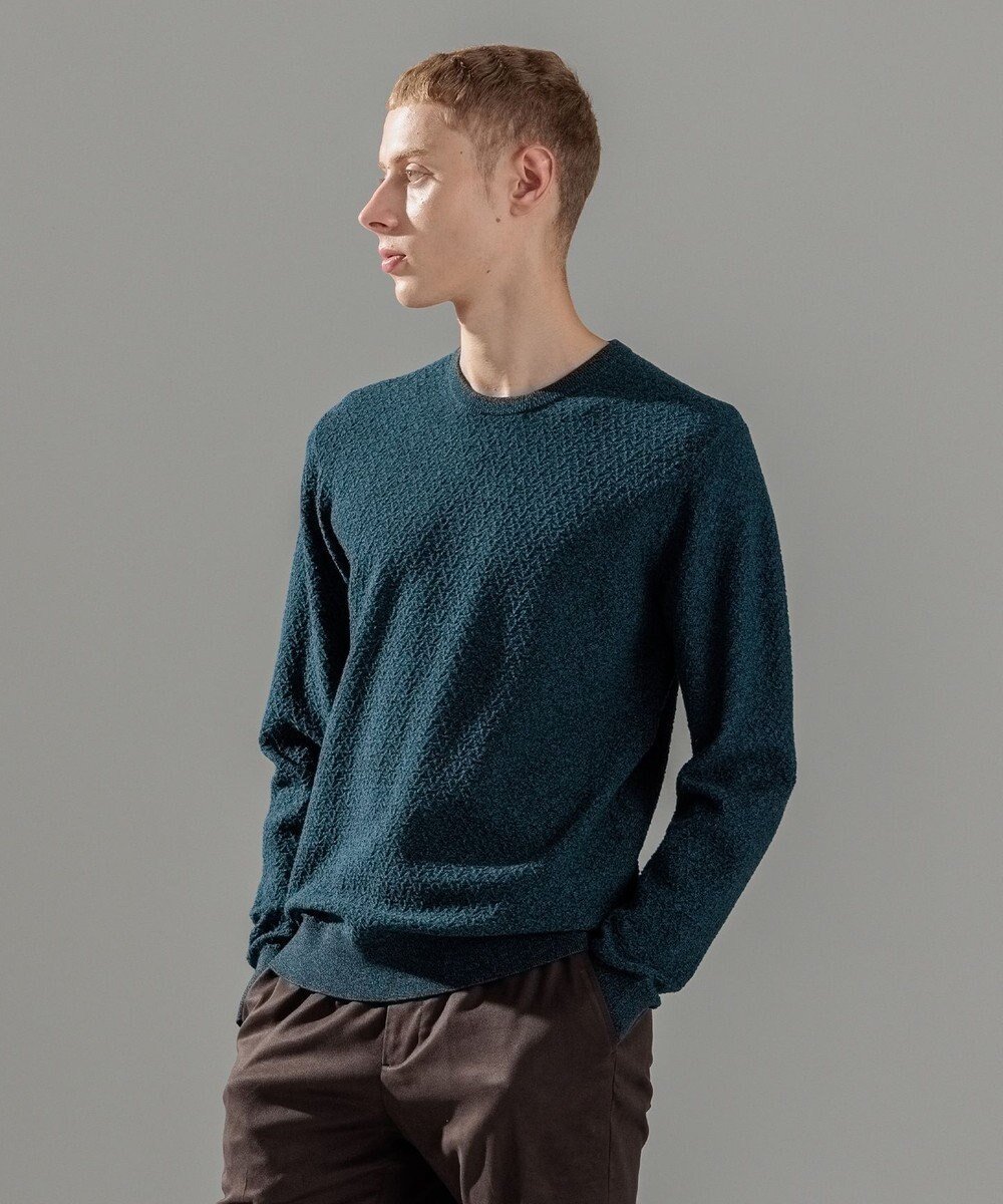 【ジョゼフ オム/JOSEPH HOMME / MEN】の【イージーケア】 ヴィスコースリンクス クルーネックニット インテリア・キッズ・メンズ・レディースファッション・服の通販 founy(ファニー) 　ファッション　Fashion　メンズファッション　Fashion for Men　トップス・カットソー　Cut & Sew Tops　ニット・セーター / 定番トップス　Knit Tops & Sweaters　シンプル　Simple, Minimal　セーター　Sweater, Knitwear　フィット　Fit, Slim Fit　メランジ　Melange, Mixed Yarn　レギュラー　Regular, Standard Fit　ロング　Long, Long-Length　A/W・秋冬　Autumn/Winter　長袖　Long Sleeve, Full Sleeve　スモーキーグリーン系|ID: prp329100004734418 ipo3291000000034199009