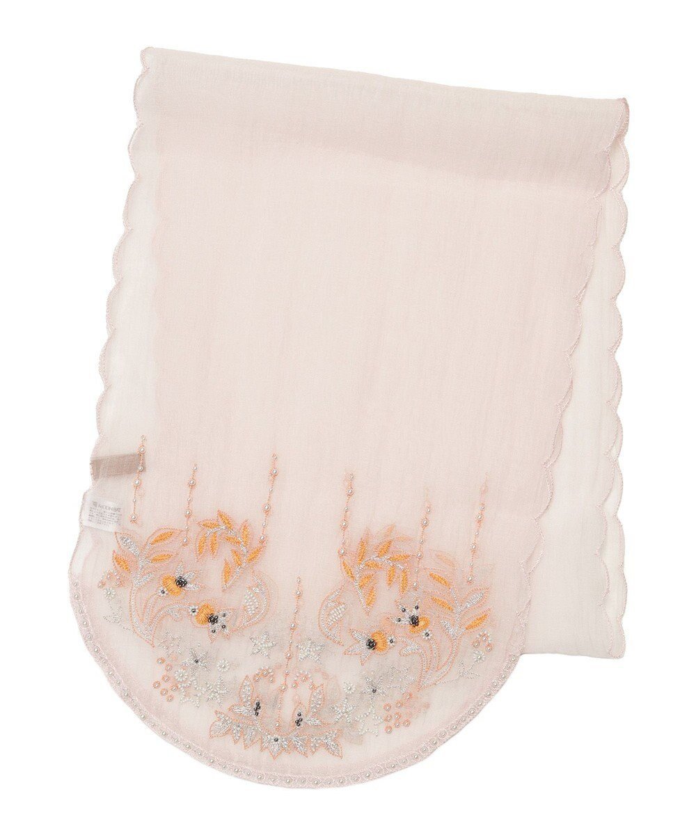 【ムーンバット/MOONBAT】のルナルーチェ ロカ CHANDNI シルクコットン ビーズ刺繍ストール インテリア・キッズ・メンズ・レディースファッション・服の通販 founy(ファニー) ファッション Fashion レディースファッション Fashion for Women ショール Shawl, Wrap シルク Silk, 100% Silk スカラップ Scallop, Scalloped Edge ストール Stole, Wrap 夏 Summer 春 Spring S/S・春夏 SS, Spring/Summer, Warm Season ピーチ|ID: prp329100004734445 ipo3291000000034199860