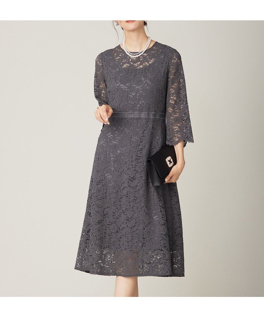 【エニィ スィス/any SiS】の【洗える】総レース ワンピース インテリア・キッズ・メンズ・レディースファッション・服の通販 founy(ファニー) ファッション Fashion レディースファッション Fashion for Women ワンピース Dresses フォーマル・パーティードレス・結婚式用ドレス Elegant & Casual Dresses ドレス Dress, One-Piece フィット Fit, Slim Fit フェミニン Feminine, Girly フレア Flare, Flared モチーフ Motif, Design Theme ラッセル Raschel, Raschel Lace レース Lace, Lace Fabric エレガント 上品 Elegant 洗える Machine Washable A/W・秋冬 Autumn/Winter スレート|ID: prp329100004734562 ipo3291000000034201052