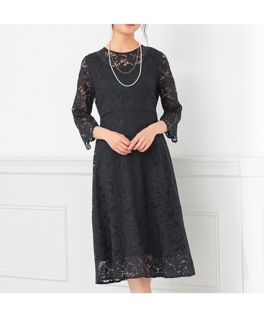 【エニィ スィス/any SiS】の【洗える】総レース ワンピース インテリア・キッズ・メンズ・レディースファッション・服の通販 founy(ファニー) ファッション Fashion レディースファッション Fashion for Women ワンピース Dresses フォーマル・パーティードレス・結婚式用ドレス Elegant & Casual Dresses ドレス Dress, One-Piece フィット Fit, Slim Fit フェミニン Feminine, Girly フレア Flare, Flared モチーフ Motif, Design Theme ラッセル Raschel, Raschel Lace レース Lace, Lace Fabric エレガント 上品 Elegant 洗える Machine Washable A/W・秋冬 Autumn/Winter ネイビー|ID: prp329100004734562 ipo3291000000034201053