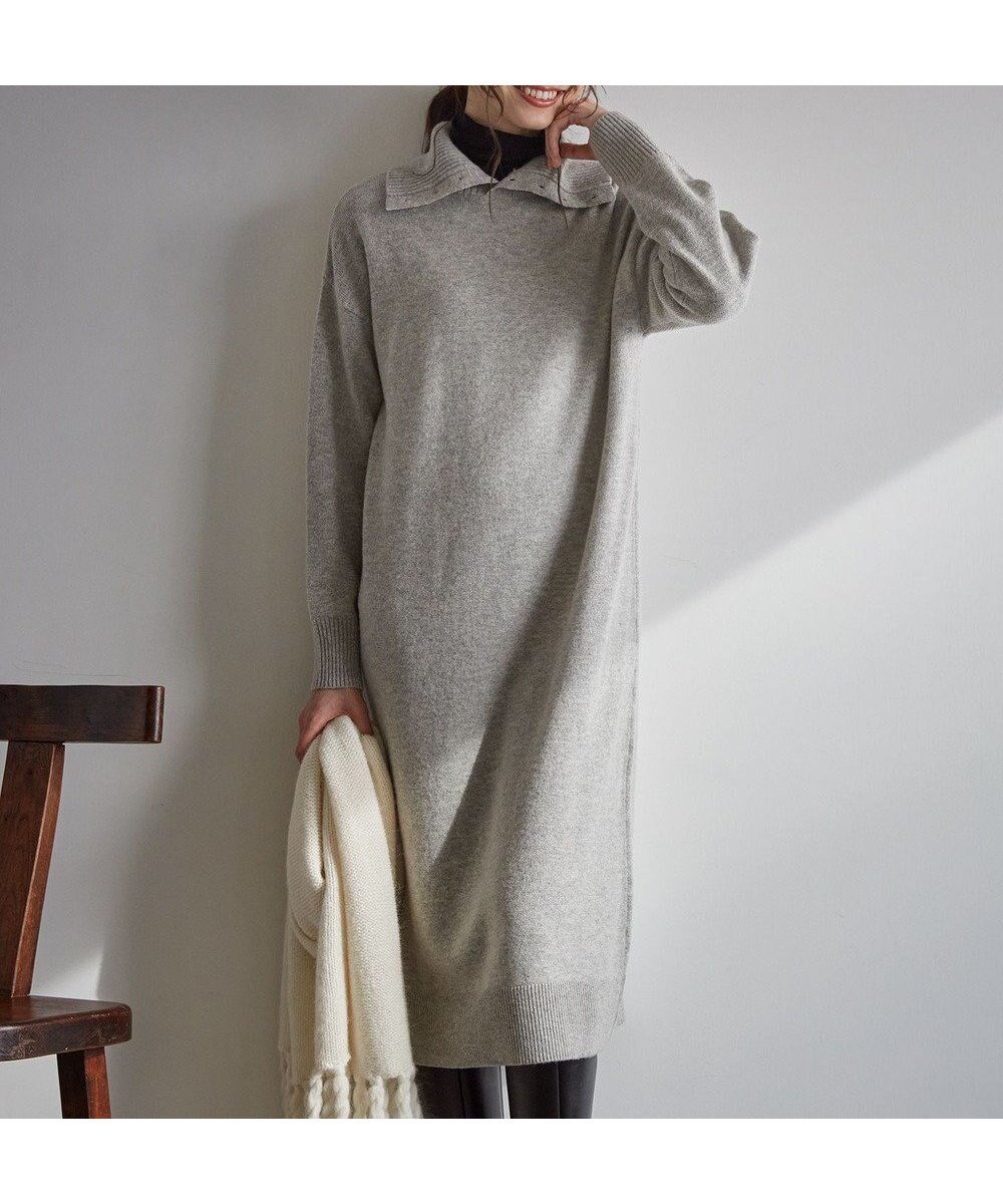 【23区/NIJYUSANKU】の【SLOW/一部店舗限定】ウールナイロンニット ワンピース インテリア・キッズ・メンズ・レディースファッション・服の通販 founy(ファニー) 　ファッション　Fashion　レディースファッション　Fashion for Women　ワンピース　Dresses　ニットワンピース　Knit Dresses　タートルネック　Turtleneck, High Neck　ベーシック　Basic, Essential　A/W・秋冬　Autumn/Winter　2023年　2023　2023-2024秋冬・A/W　Autumn/Winter 2023–24 AW23–24　ライトグレー系|ID: prp329100004734664 ipo3291000000034201674
