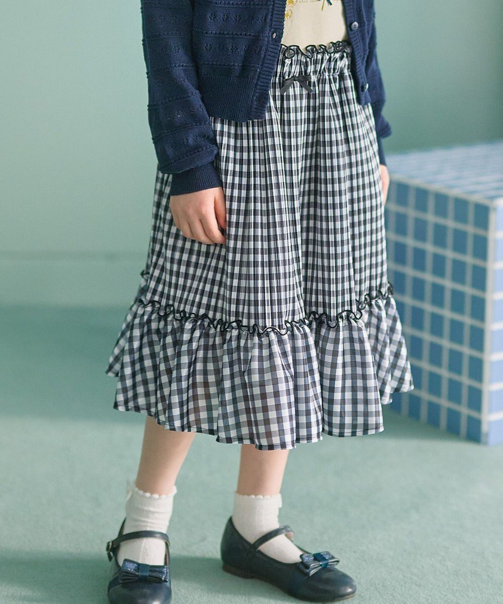 【組曲 / KIDS/KUMIKYOKU】の【110-140㎝】ギンガムチェックプリーツ スカート インテリア・キッズ・メンズ・レディースファッション・服の通販 founy(ファニー) ファッション Fashion キッズファッション Fashion for Kids プリーツ Pleats, Pleated リボン Ribbon, Bow 夏 Summer 春 Spring S/S・春夏 SS, Spring/Summer, Warm Season ブラック系|ID: prp329100004735938 ipo3291000000034210057