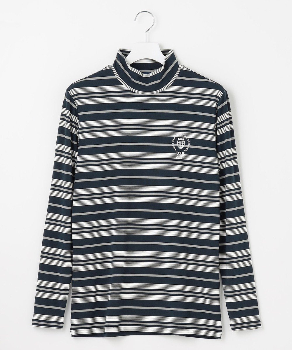 【23区 ゴルフ/23区GOLF / MEN】の【MEN】エニワイズ モックネックシャツ インテリア・キッズ・メンズ・レディースファッション・服の通販 founy(ファニー) 　ファッション　Fashion　メンズファッション　Fashion for Men　トップス・カットソー　Cut & Sew Tops　メンズシャツ　Shirts　ゴルフ　Golf　なめらか　Smooth, Silky Texture　インナー　Innerwear　カットソー　Cut and Sewn Top　ボーダー　Border, Stripe　冬　Winter / This Winter　定番　Standard, Basic Item　秋　Autumn　A/W・秋冬　Autumn/Winter　ネイビー系1|ID: prp329100004735940 ipo3291000000034210088