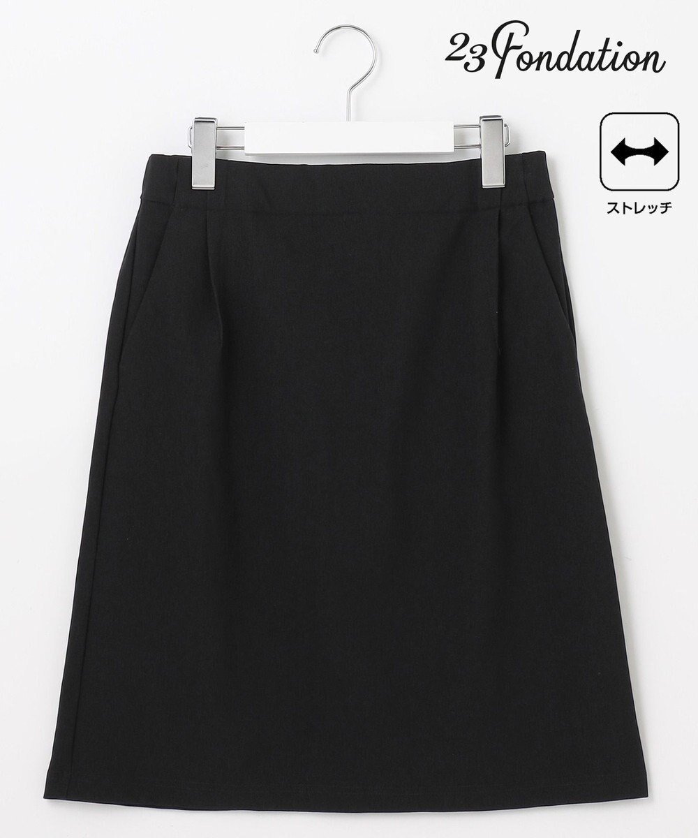 【23区 ゴルフ/NIJYUSANKU GOLF】の【23Fondation/WOMEN】【ストレッチ】ジャージスカート インテリア・キッズ・メンズ・レディースファッション・服の通販 founy(ファニー) 　ファッション　Fashion　レディースファッション　Fashion for Women　スカート　Skirts　シンプル　Simple, Minimal　ストレッチ　Stretch, Stretchy Fabric　台形　A-Line, Trapezoid Shape　夏　Summer　春　Spring　S/S・春夏　SS, Spring/Summer, Warm Season　ブラック系|ID: prp329100004736029 ipo3291000000034211286