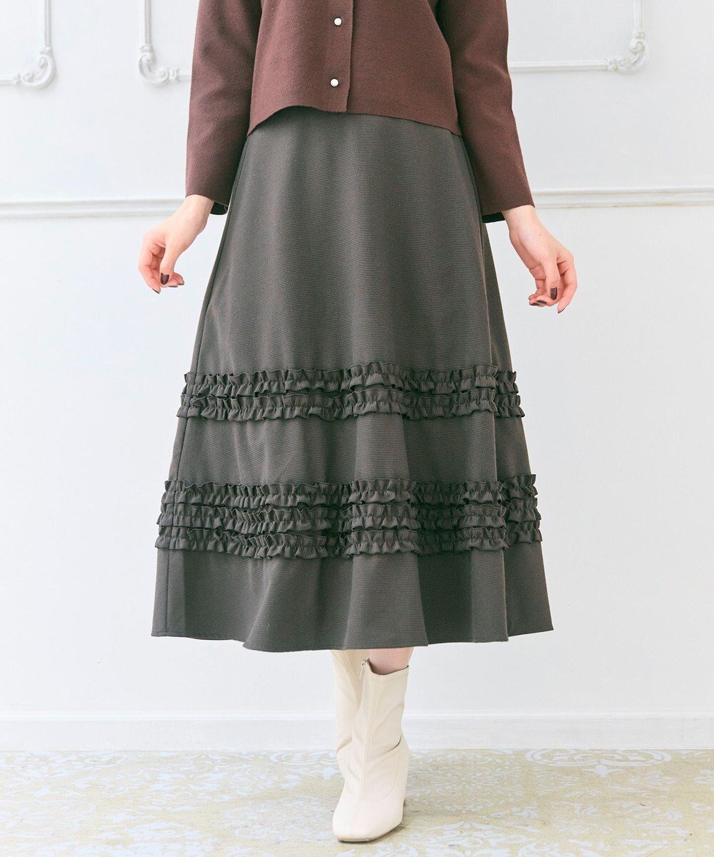 【フェルゥ/Feroux】のフレアギャザーチェック スカート インテリア・キッズ・メンズ・レディースファッション・服の通販 founy(ファニー) ファッション Fashion レディースファッション Fashion for Women スカート Skirts クラシカル Classical, Vintage-Inspired ショート Short, Short Length チェック Check, Plaid, Tartan フェミニン Feminine, Girly フレア Flare, Flared エレガント 上品 Elegant 秋 Autumn A/W・秋冬 Autumn/Winter ダークブラウン系1|ID: prp329100004736092 ipo3291000000034211870