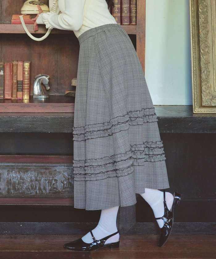 【フェルゥ/Feroux】のフレアギャザーチェック スカート インテリア・キッズ・メンズ・レディースファッション・服の通販 founy(ファニー) https://founy.com/ ファッション Fashion レディースファッション Fashion for Women スカート Skirts クラシカル Classical, Vintage-Inspired ショート Short, Short Length チェック Check, Plaid, Tartan フェミニン Feminine, Girly フレア Flare, Flared エレガント 上品 Elegant 秋 Autumn A/W・秋冬 Autumn/Winter |ID: prp329100004736092 ipo3291000000035521268