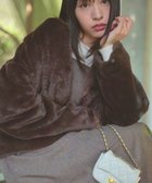 【フェルゥ/Feroux】のフェイクファー ジャケット ダークブラウン系|ID: prp329100004736096 ipo3291000000034211892