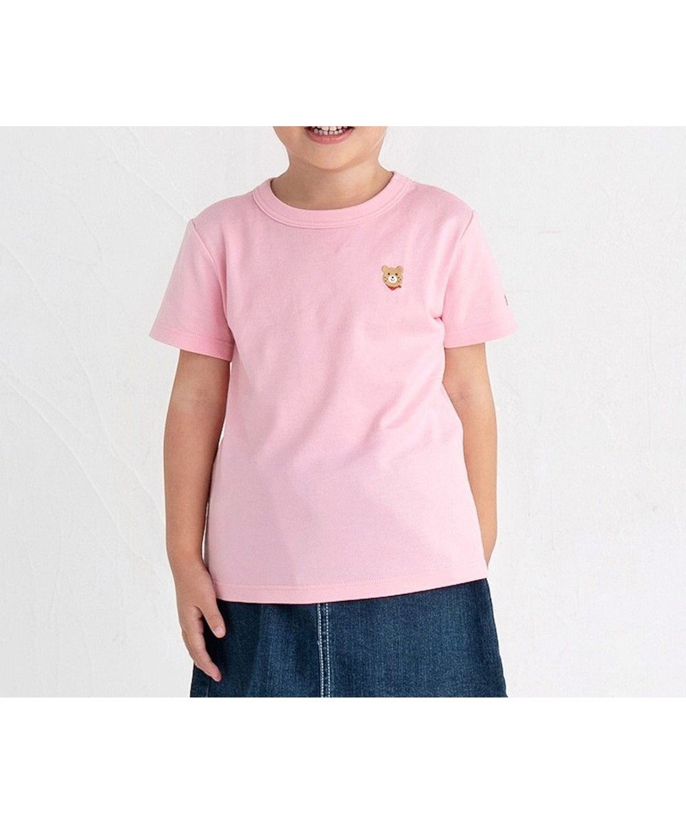 【ミキハウスホットビスケッツ/MIKI HOUSE HOT BISCUITS / KIDS】の【70-120cm】【Everyday Series】ワンポイント 半袖Tシャツ インテリア・キッズ・メンズ・レディースファッション・服の通販 founy(ファニー) 　ファッション　Fashion　キッズファッション　Fashion for Kids　トップス・カットソー　Cut & Sew Tops　春　Spring　カットソー　Cut and Sewn Top　カラフル　Colorful Design　シューズ　Shoes, Footwear　シンプル　Simple, Minimal　チェリー　Cherry, Cherry Pattern　定番　Standard, Basic Item　長袖　Long Sleeve, Full Sleeve　ベビー　Baby, Babywear　ベーシック　Basic, Essential　ボーダー　Border, Stripe　半袖　Short Sleeve, Half Sleeve　ワンポイント　One Point, Statement Accent　冬　Winter / This Winter　A/W・秋冬　Autumn/Winter　S/S・春夏　SS, Spring/Summer, Warm Season　おすすめ　Recommended / Our Picks　夏　Summer　ギフト プレゼント　Gift / Present　2025年　2025　2025春夏・S/S　Spring/Summer 2025 SS25　ピンク|ID: prp329100004737543 ipo3291000000034220480