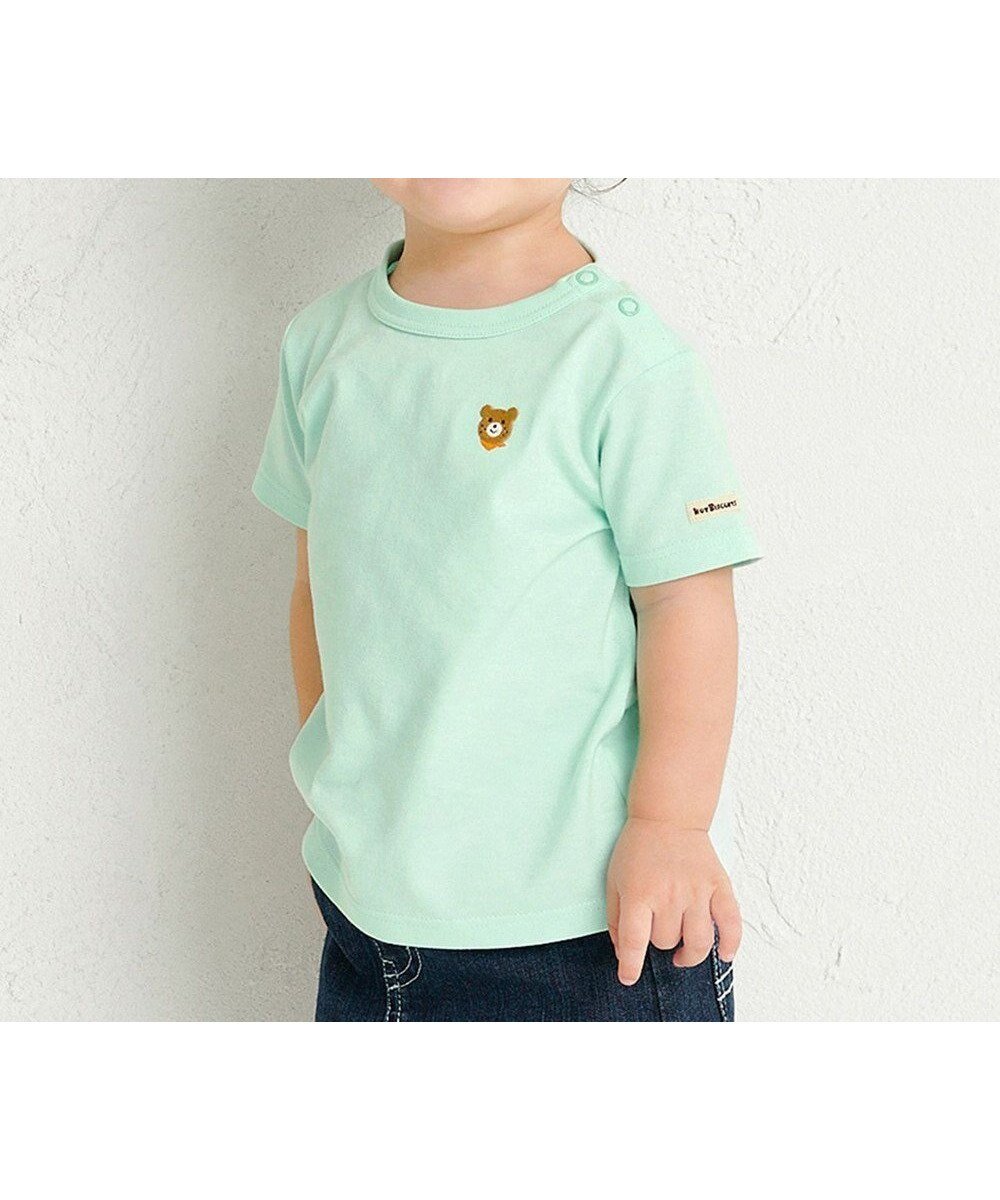 【ミキハウスホットビスケッツ/MIKI HOUSE HOT BISCUITS / KIDS】の【70-120cm】【Everyday Series】ワンポイント 半袖Tシャツ インテリア・キッズ・メンズ・レディースファッション・服の通販 founy(ファニー) 　ファッション　Fashion　キッズファッション　Fashion for Kids　トップス・カットソー　Cut & Sew Tops　春　Spring　カットソー　Cut and Sewn Top　カラフル　Colorful Design　シューズ　Shoes, Footwear　シンプル　Simple, Minimal　チェリー　Cherry, Cherry Pattern　定番　Standard, Basic Item　長袖　Long Sleeve, Full Sleeve　ベビー　Baby, Babywear　ベーシック　Basic, Essential　ボーダー　Border, Stripe　半袖　Short Sleeve, Half Sleeve　ワンポイント　One Point, Statement Accent　冬　Winter / This Winter　A/W・秋冬　Autumn/Winter　S/S・春夏　SS, Spring/Summer, Warm Season　おすすめ　Recommended / Our Picks　夏　Summer　ギフト プレゼント　Gift / Present　2025年　2025　2025春夏・S/S　Spring/Summer 2025 SS25　アイスグリーン|ID: prp329100004737543 ipo3291000000034220484
