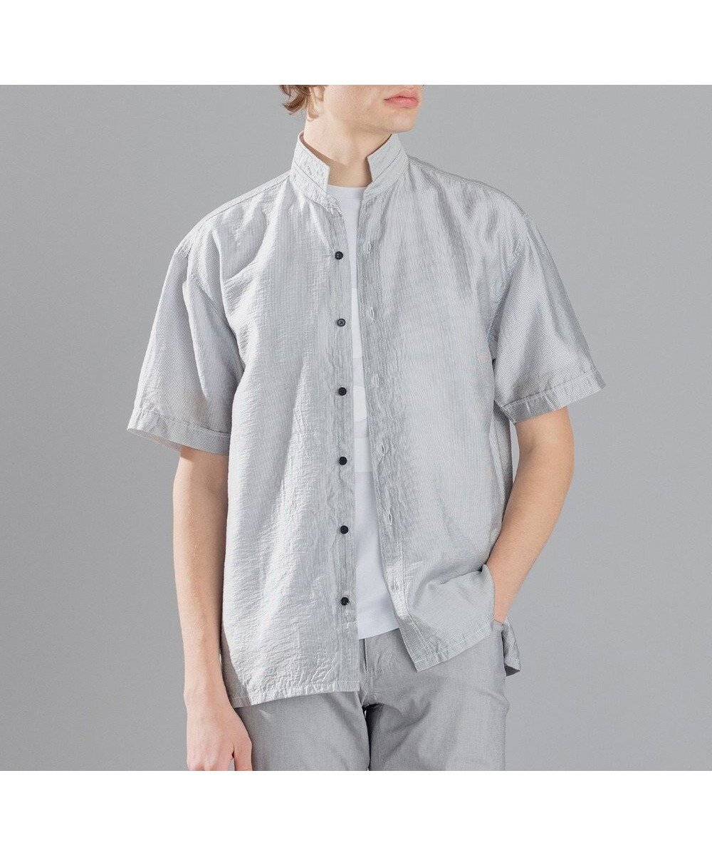 【ジョゼフ オム/JOSEPH HOMME / MEN】のストレッチマイヤー ウイングカラー半袖シャツ インテリア・キッズ・メンズ・レディースファッション・服の通販 founy(ファニー) 　ファッション　Fashion　メンズファッション　Fashion for Men　トップス・カットソー　Cut & Sew Tops　メンズシャツ　Shirts　シンプル　Simple, Minimal　スクエア　Square, Square Shape　ストレッチ　Stretch, Stretchy Fabric　ポケット　Pocket, Pocket Detail　半袖　Short Sleeve, Half Sleeve　夏　Summer　春　Spring　S/S・春夏　SS, Spring/Summer, Warm Season　軽量　Lightweight, Ultra Light　ライトグレー系|ID: prp329100004737563 ipo3291000000034220618