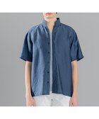 【ジョゼフ オム/JOSEPH HOMME / MEN】のストレッチマイヤー ウイングカラー半袖シャツ ダルブルー系|ID: prp329100004737563 ipo3291000000034220619
