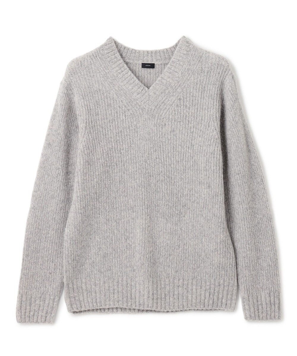 【ジョゼフ オム/JOSEPH HOMME / MEN】のエクストラファインブークレ Vネックニット インテリア・キッズ・メンズ・レディースファッション・服の通販 founy(ファニー) 　ファッション　Fashion　メンズファッション　Fashion for Men　トップス・カットソー　Cut & Sew Tops　ニット・セーター / 定番トップス　Knit Tops & Sweaters　コーデュロイ　Corduroy, Cord Fabric　セーター　Sweater, Knitwear　ミックス　Mix, Mixed Style　メランジ　Melange, Mixed Yarn　A/W・秋冬　Autumn/Winter　軽量　Lightweight, Ultra Light　ライトグレー系|ID: prp329100004737569 ipo3291000000034220706