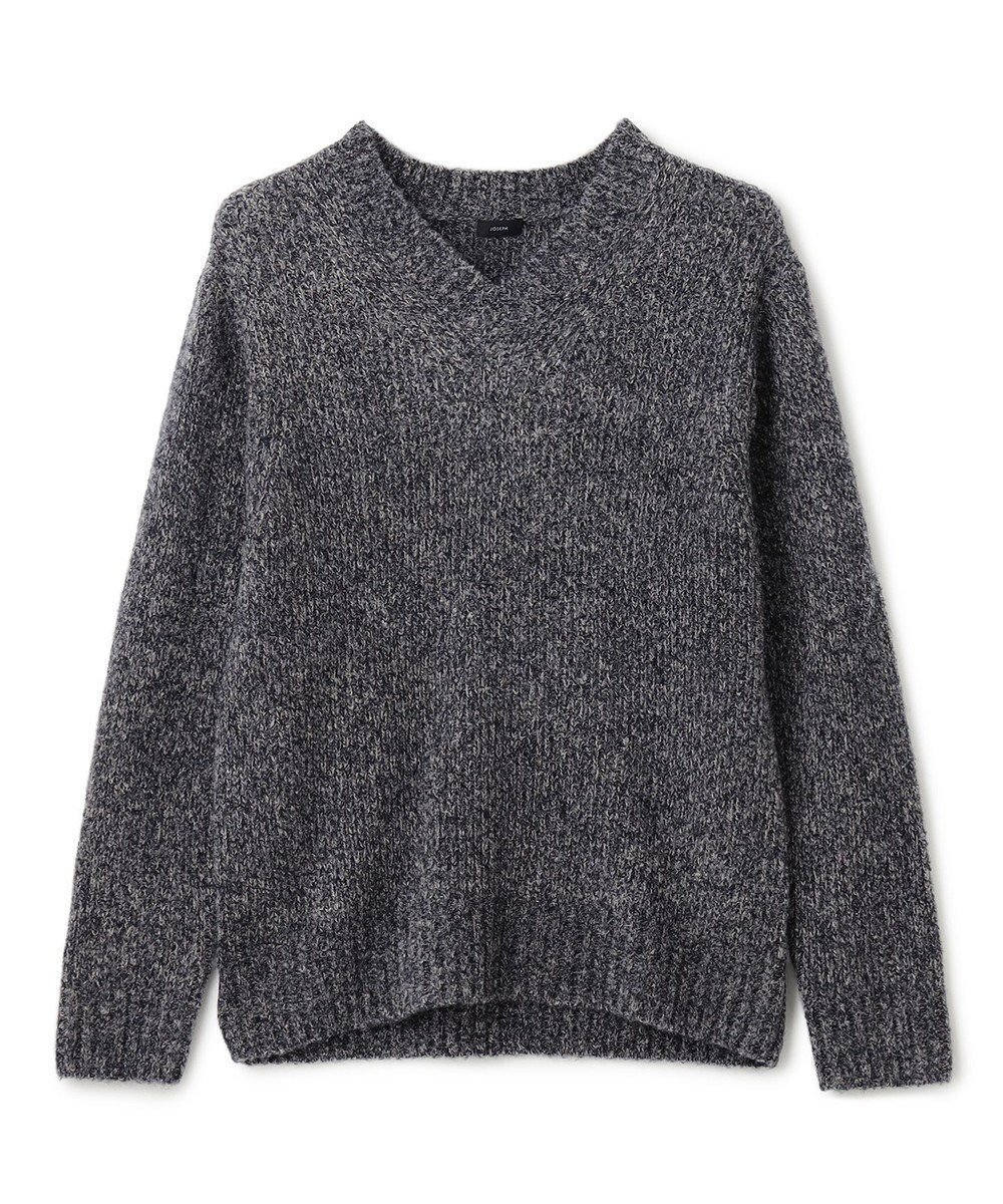 【ジョゼフ オム/JOSEPH HOMME / MEN】のエクストラファインブークレ Vネックニット インテリア・キッズ・メンズ・レディースファッション・服の通販 founy(ファニー) 　ファッション　Fashion　メンズファッション　Fashion for Men　トップス・カットソー　Cut & Sew Tops　ニット・セーター / 定番トップス　Knit Tops & Sweaters　コーデュロイ　Corduroy, Cord Fabric　セーター　Sweater, Knitwear　ミックス　Mix, Mixed Style　メランジ　Melange, Mixed Yarn　A/W・秋冬　Autumn/Winter　軽量　Lightweight, Ultra Light　ネイビー系|ID: prp329100004737569 ipo3291000000034220707