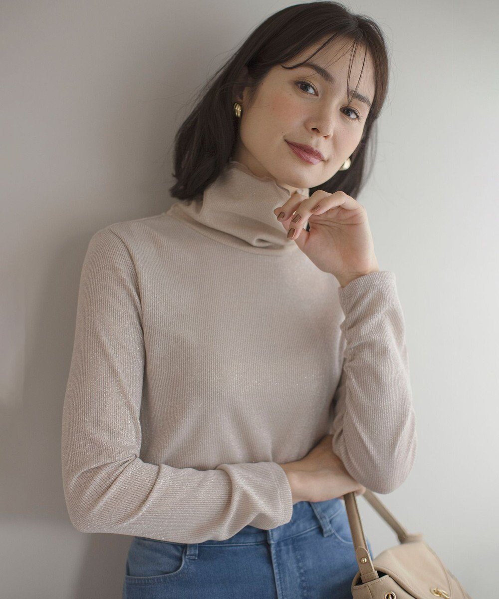 【組曲/KUMIKYOKU】のラメチュールコンビタートル カットソー インテリア・キッズ・メンズ・レディースファッション・服の通販 founy(ファニー) ファッション Fashion レディースファッション Fashion for Women トップス・カットソー Cut & Sew Tops シャツ・ブラウス・オフィスカジュアル Elegant Blouses & Button-Ups ロングTシャツ・Tシャツ Longline T-Shirts & Tees カットソー・ベーシックTシャツ Cut-and-Sewn Tops / Stretch Tees & Basics 春 Spring 秋 Autumn カットソー Cut and Sewn Top シャーリング Shirring, Ruched ストレッチ Stretch, Stretchy Fabric タートルネック Turtleneck, High Neck チュール Tulip, Tulip Motif テレコ Ribbed, Rib Stitch トレンド Trend, Trending Now フィット Fit, Slim Fit 冬 Winter / This Winter A/W・秋冬 Autumn/Winter S/S・春夏 SS, Spring/Summer, Warm Season 夏 Summer エレガント 上品 Elegant シャンパンゴールド系|ID: prp329100004737592 ipo3291000000034221009