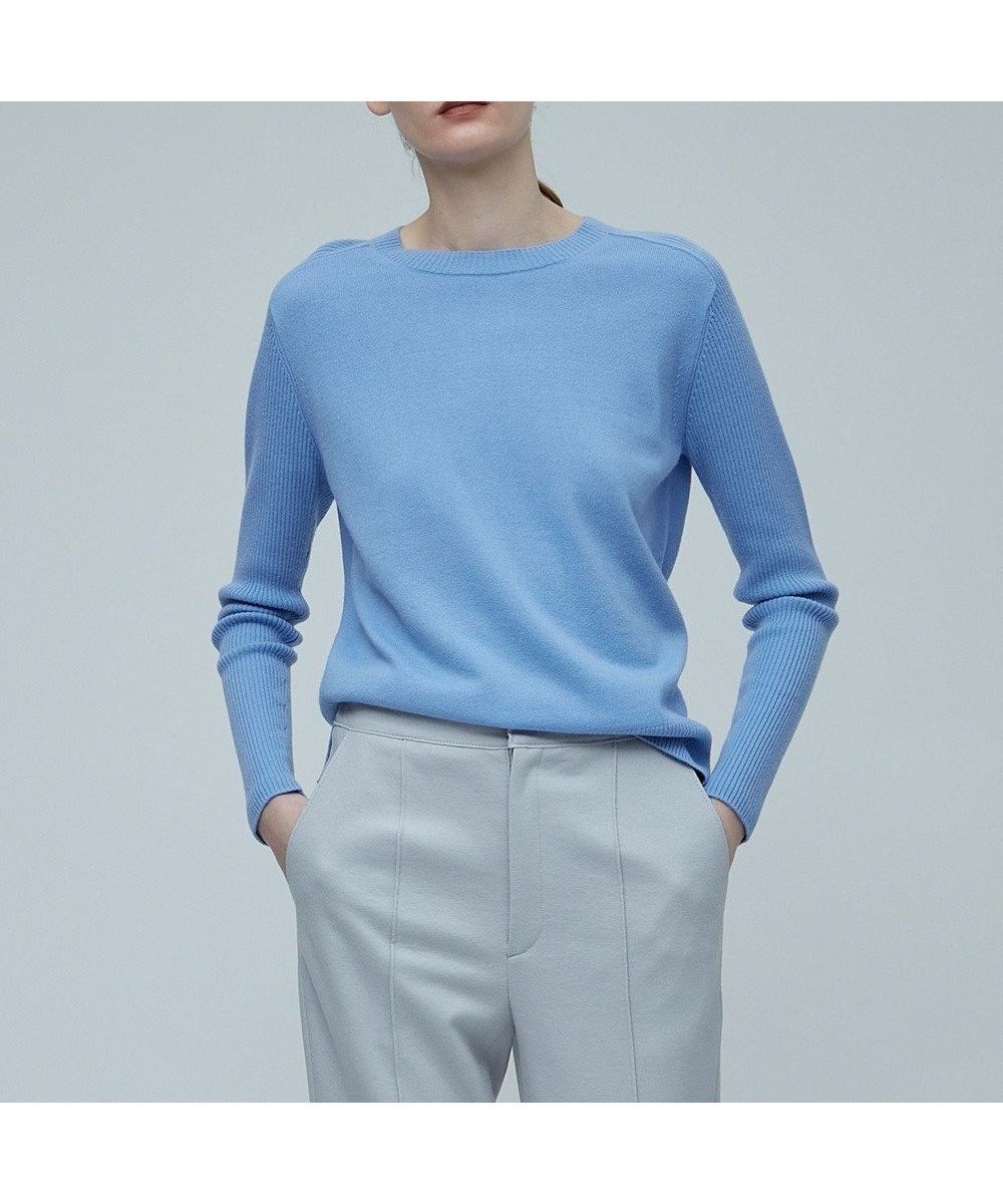 【ベイジ,/BEIGE,】のRIGNY / クルーネックニット インテリア・キッズ・メンズ・レディースファッション・服の通販 founy(ファニー) ファッション Fashion レディースファッション Fashion for Women トップス・カットソー Cut & Sew Tops ニット Knit Tops & Sweaters インナー Innerwear スリット Slit, Slit Detail センター Center, Center Line セーター Sweater, Knitwear ベーシック Basic, Essential ボトム Bottoms, Lower Wear エレガント 上品 Elegant A/W・秋冬 Autumn/Winter Sax×Taupe Line|ID: prp329100004737611 ipo3291000000034221224