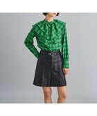 【グレース コンチネンタル/GRACE CONTINENTAL】のイレギュラーフリルブラウス 人気、トレンドファッション・服の通販 founy(ファニー) ファッション Fashion レディースファッション Fashion for Women トップス・カットソー Cut & Sew Tops シャツ・ブラウス・オフィスカジュアル Elegant Blouses & Button-Ups イレギュラー Irregular Design スリット Slit, Slit Detail チェック Check, Plaid, Tartan フリル Frill, Ruffle ベーシック Basic, Essential ロング Long, Long-Length A/W・秋冬 Autumn/Winter thumbnail グリーン|ID: prp329100004737631 ipo3291000000034221472