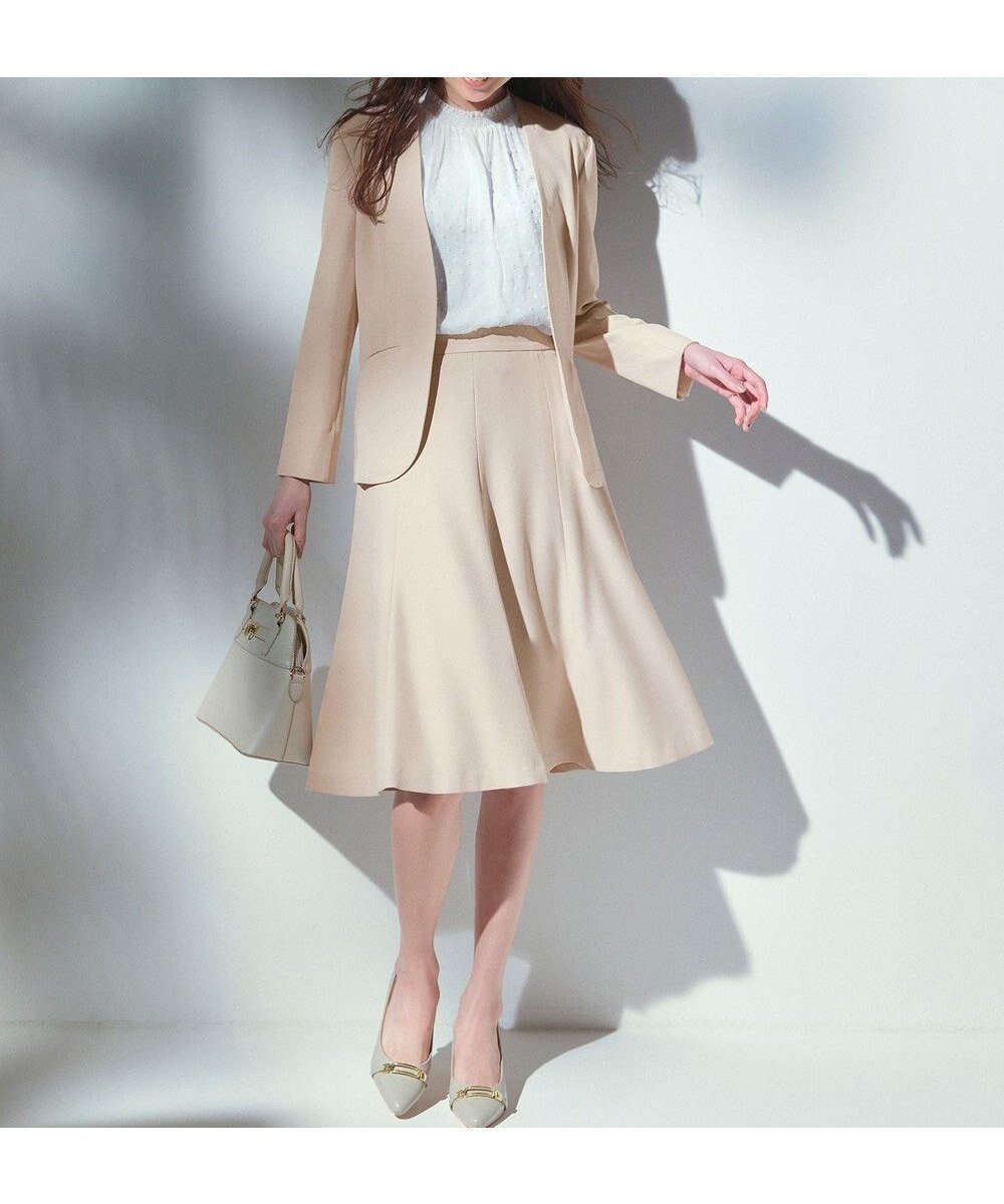 【エニィ スィス/any SiS】の【WEB・一部店舗限定】リネンライクポリエステル スカート インテリア・キッズ・メンズ・レディースファッション・服の通販 founy(ファニー) 　ファッション　Fashion　レディースファッション　Fashion for Women　スカート　Skirts　おすすめ　Recommended / Our Picks　カーディガン　Cardigan, Knitwear　シンプル　Simple, Minimal　ジャケット　Jacket, Outerwear　ストレッチ　Stretch, Stretchy Fabric　セットアップ　Set-Up, Coordinated Outfit　フレア　Flare, Flared　エレガント 上品　Elegant　夏　Summer　春　Spring　S/S・春夏　SS, Spring/Summer, Warm Season　ビジネス 仕事 通勤　Business / Work / Commuting　ライトベージュ|ID: prp329100004737710 ipo3291000000034222243