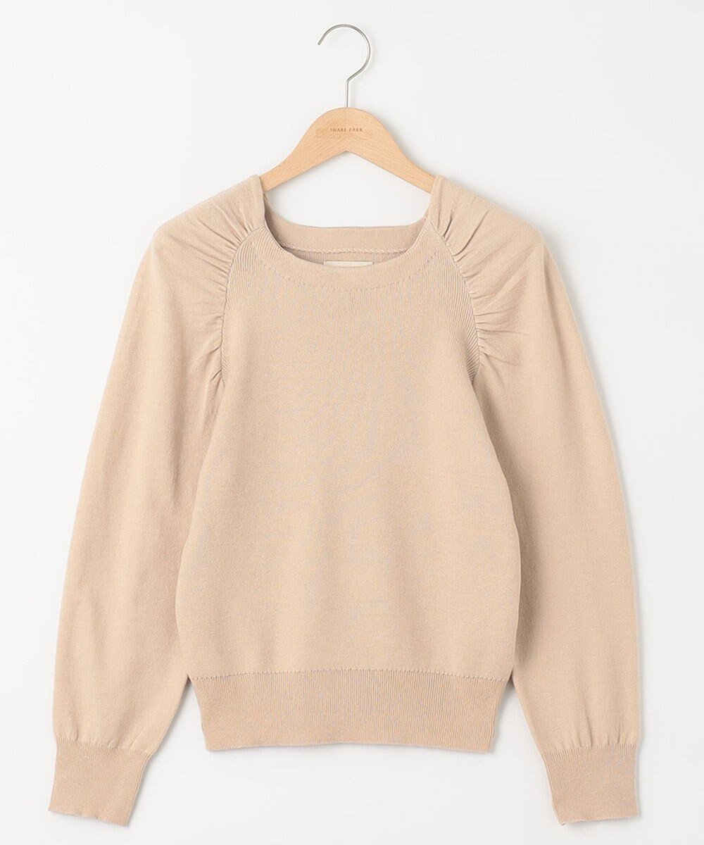 【シェアパーク/SHARE PARK】のギャザースリーブプルオーバー インテリア・キッズ・メンズ・レディースファッション・服の通販 founy(ファニー)  ファッション Fashion レディースファッション Fashion for Women トップス・カットソー Cut & Sew Tops ニット Knit Tops & Sweaters カジュアルプルオーバー・ニットトップス Pullovers & Knit Tops / Casual Pullovers ギャザー Gathered, Ruffled セーター Sweater, Knitwear トレンド Trend, Trending Now ビジネス 仕事 通勤 Business / Work / Commuting A/W・秋冬 Autumn/Winter ベージュ|ID: prp329100004737711 ipo3291000000034222253
