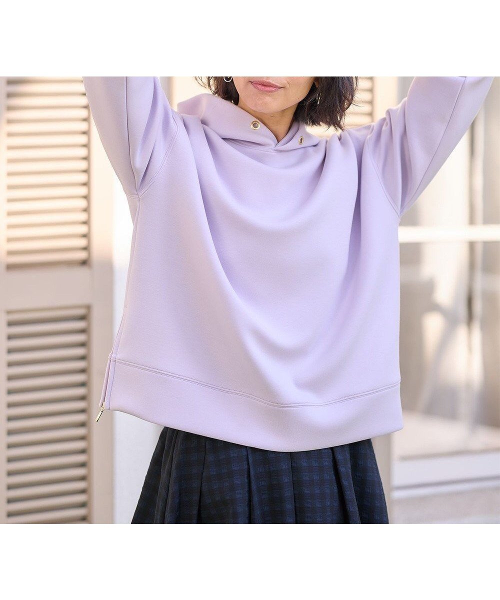 【エニー/ANY】の【洗濯機可】ダンボールパーカー インテリア・キッズ・メンズ・レディースファッション・服の通販 founy(ファニー) 　ファッション　Fashion　レディースファッション　Fashion for Women　トップス・カットソー　Cut & Sew Tops　レディースパーカー・カジュアルフーディー　Casual Hoodies & Sweatshirts　おすすめ　Recommended / Our Picks　インナー　Innerwear　カットソー　Cut and Sewn Top　スリット　Slit, Slit Detail　パーカー　Hoodie, Parka　ワイド　Wide, Wide Fit　夏　Summer　春　Spring　S/S・春夏　SS, Spring/Summer, Warm Season　ラベンダー|ID: prp329100004737713 ipo3291000000034222298