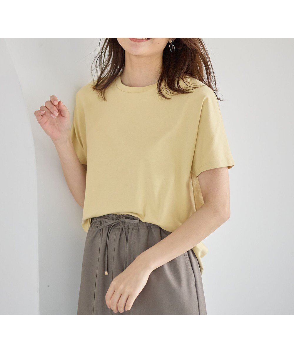 【エニー/ANY】の【11色展開/UVケア/接触冷感】プレミアムベーシック半袖Tシャツ インテリア・キッズ・メンズ・レディースファッション・服の通販 founy(ファニー) 　ファッション　Fashion　レディースファッション　Fashion for Women　トップス・カットソー　Cut & Sew Tops　シャツ・ブラウス・オフィスカジュアル　Elegant Blouses & Button-Ups　ロングTシャツ・Tシャツ　Longline T-Shirts & Tees　カットソー・ベーシックTシャツ　Cut-and-Sewn Tops / Stretch Tees & Basics　インナー　Innerwear　春　Spring　カットソー　Cut and Sewn Top　シンプル　Simple, Minimal　定番　Standard, Basic Item　人気　Popular, Best Seller　プレミアム　Premium, High-End　ベーシック　Basic, Essential　半袖　Short Sleeve, Half Sleeve　S/S・春夏　SS, Spring/Summer, Warm Season　おすすめ　Recommended / Our Picks　夏　Summer　イエロー|ID: prp329100004737714 ipo3291000000034222334