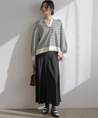 【組曲/KUMIKYOKU】の【WEB限定】サテンナロー スカート ブラック系|ID: prp329100004737736 ipo3291000000034222454