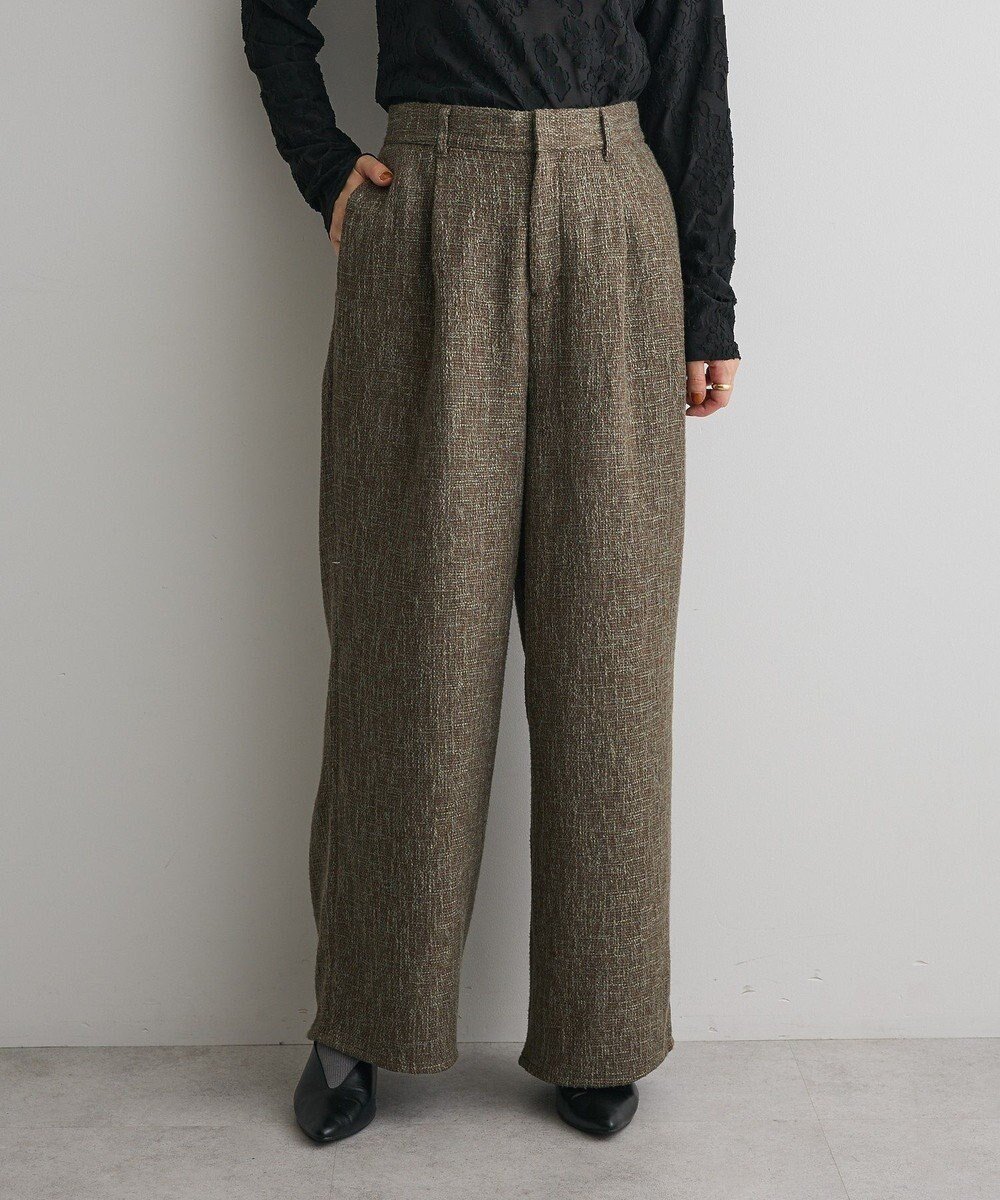 【クラフトスタンダードブティック/CRAFT STANDARD BOUTIQUE】のツイードパンツ インテリア・キッズ・メンズ・レディースファッション・服の通販 founy(ファニー) 　ファッション　Fashion　レディースファッション　Fashion for Women　パンツ　Pants & Trousers　カットソー　Cut and Sewn Top　クラシカル　Classical, Vintage-Inspired　スウェット / スエット　Sweatshirt, Sweatwear　ストレート　Straight, Straight Cut　ダウン　Down, Puffer　ツイード　Twill, Twill Weave　トレンド　Trend, Trending Now　フィット　Fit, Slim Fit　フロント　Front, Front Design　ポケット　Pocket, Pocket Detail　リラックス　Relax, Relaxed Fit　ワイド　Wide, Wide Fit　A/W・秋冬　Autumn/Winter　おすすめ　Recommended / Our Picks　エレガント 上品　Elegant　ビジネス 仕事 通勤　Business / Work / Commuting　Dark Brown|ID: prp329100004737760 ipo3291000000034222563