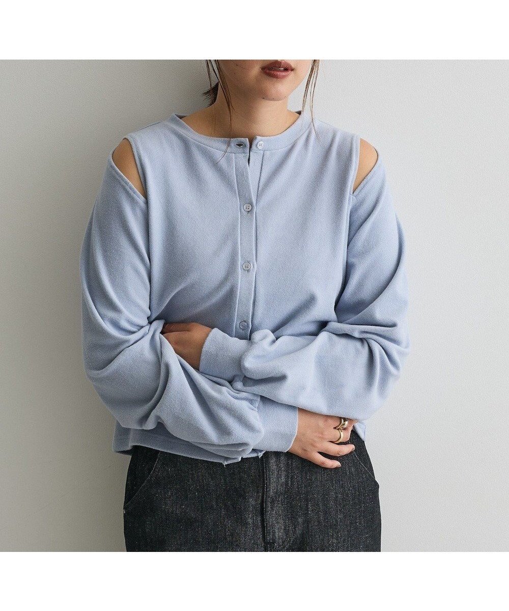 【クラフトスタンダードブティック/CRAFT STANDARD BOUTIQUE】のカットアウトデザインカーディガン インテリア・キッズ・メンズ・レディースファッション・服の通販 founy(ファニー) ファッション Fashion レディースファッション Fashion for Women トップス・カットソー Cut & Sew Tops カーディガン・羽織り Layered Style Cardigans アクセサリー Fashion Accessories カーディガン Cardigan, Knitwear シンプル Simple, Minimal ストレッチ Stretch, Stretchy Fabric スラックス Slacks, Dress Pants スリーブ Sleeve, Long Sleeve / Short Sleeve デニム Denim, Jeans Material トレンド Trend, Trending Now なめらか Smooth, Silky Texture バランス Balance, Style Balance フォルム Silhouette, Form ベーシック Basic, Essential ポケット Pocket, Pocket Detail リラックス Relax, Relaxed Fit A/W・秋冬 Autumn/Winter おすすめ Recommended / Our Picks ビジネス 仕事 通勤 Business / Work / Commuting Sax|ID: prp329100004737762 ipo3291000000034222573