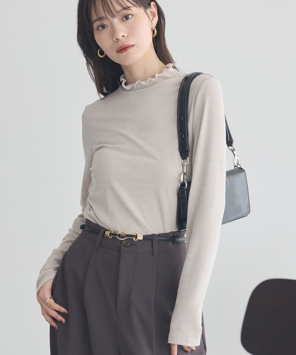 【アースミュージックアンドエコロジー/earth music&ecology】のラメテレコハイネックプルオーバー インテリア・キッズ・メンズ・レディースファッション・服の通販 founy(ファニー) ファッション Fashion レディースファッション Fashion for Women トップス・カットソー Cut & Sew Tops シャツ・ブラウス・オフィスカジュアル Elegant Blouses & Button-Ups ロングTシャツ・Tシャツ Longline T-Shirts & Tees カジュアルプルオーバー・ニットトップス Pullovers & Knit Tops / Casual Pullovers カットソー・ベーシックTシャツ Cut-and-Sewn Tops / Stretch Tees & Basics カットソー Cut and Sewn Top テレコ Ribbed, Rib Stitch トレンド Trend, Trending Now ビスチェ Bustier, Corset Top フィット Fit, Slim Fit ポケット Pocket, Pocket Detail A/W・秋冬 Autumn/Winter Beige|ID: prp329100004737817 ipo3291000000034222801