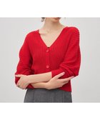 【アンクレイヴ/uncrave】のシアーストライプニット ドルマンカーディガン 人気、トレンドファッション・服の通販 founy(ファニー) ファッション Fashion レディースファッション Fashion for Women トップス・カットソー Cut & Sew Tops ニット Knit Tops & Sweaters カーディガン・羽織り Layered Style Cardigans アクリル Acrylic Material カーディガン Cardigan, Knitwear シアー Sheer, See-Through ショート Short, Short Length ストライプ Stripe, Striped Pattern ボーダー Border, Stripe A/W・秋冬 Autumn/Winter thumbnail レッド|ID: prp329100004737857 ipo3291000000034223004