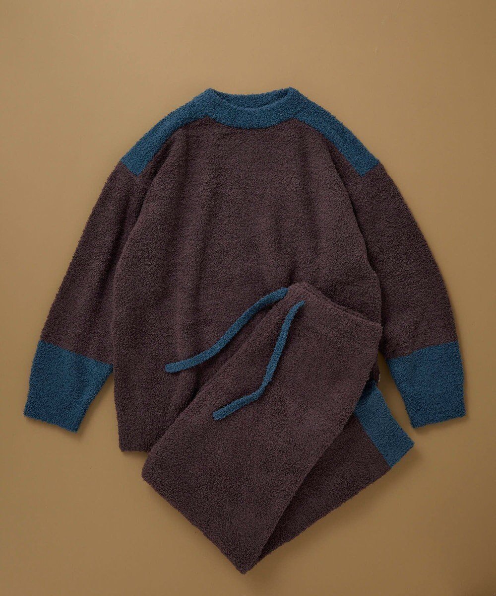 【ウンナナクール/une nana cool】のカラーブロッキング プルオーバー&ロングパンツセット インテリア・キッズ・メンズ・レディースファッション・服の通販 founy(ファニー) 　ファッション　Fashion　レディースファッション　Fashion for Women　パンツ　Pants & Trousers　秋　Autumn　切替　Switching, Contrast Panel　ショーツ　Shorts, Short Pants　定番　Standard, Basic Item　人気　Popular, Best Seller　パジャマ　Pajamas, Sleepwear　ブロッキング　Color Blocking, Panel Design　ボトム　Bottoms, Lower Wear　ポケット　Pocket, Pocket Detail　ロング　Long, Long-Length　ブラウン|ID: prp329100004737902 ipo3291000000035797047