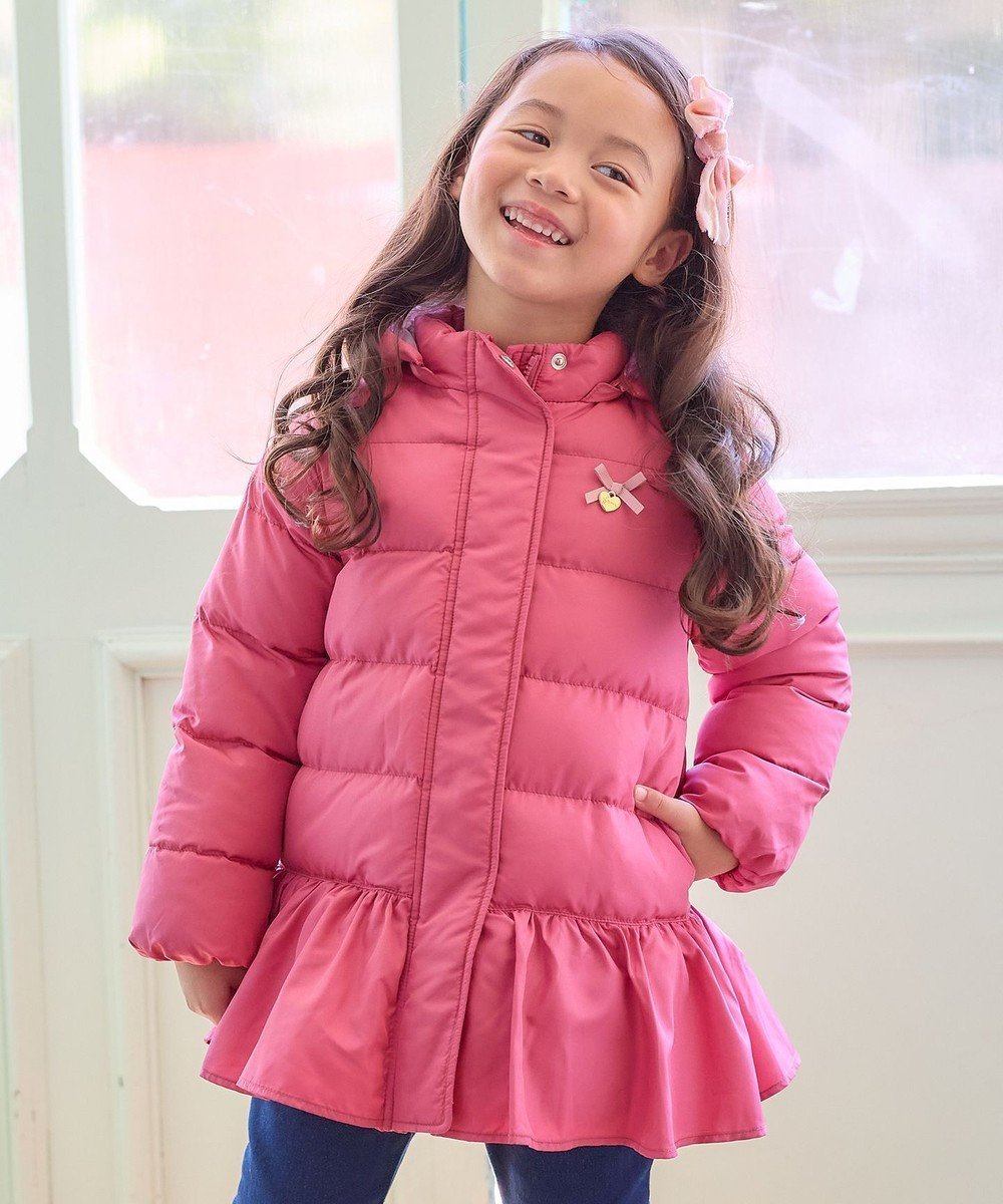 【エニィ/ANY / KIDS】の【洗濯機OK】中綿 リボン コート インテリア・キッズ・メンズ・レディースファッション・服の通販 founy(ファニー) ファッション Fashion キッズファッション Fashion for Kids アウター Coat Outerwear /Kids 洗える Machine Washable ガーリー Girly, Feminine Style ジャケット Jacket, Outerwear ダウン Down, Puffer フリル Frill, Ruffle ポケット Pocket, Pocket Detail モチーフ Motif, Design Theme リボン Ribbon, Bow A/W・秋冬 Autumn/Winter ピンク|ID: prp329100004738976 ipo3291000000034230024