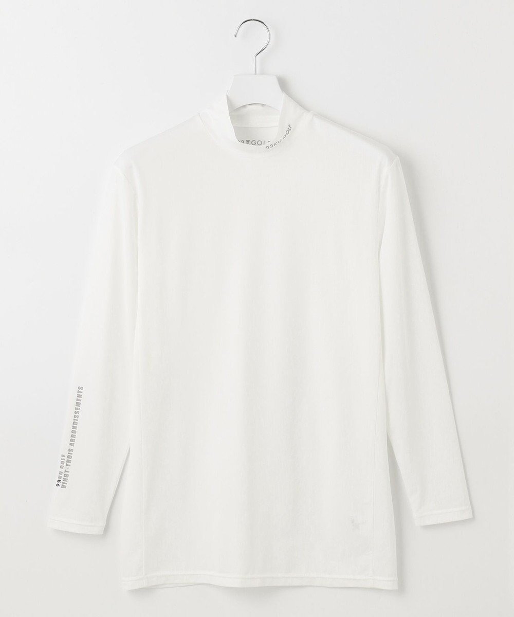 【23区 ゴルフ/23区GOLF / MEN】の【MEN】【吸水速乾・UV】30dエンボスプリント インナーカットソー インテリア・キッズ・メンズ・レディースファッション・服の通販 founy(ファニー) 　ファッション　Fashion　メンズファッション　Fashion for Men　トップス・カットソー　Cut & Sew Tops　メンズシャツ　Shirts　ゴルフ　Golf　インナー　Innerwear　カットソー　Cut and Sewn Top　シンプル　Simple, Minimal　スポーティ　Sporty, Casual Athletic　ポロシャツ　Polo Shirt, Collared Tee　今季　This Season, Current Season　吸水　Absorbent, Quick-Dry　夏　Summer　定番　Standard, Basic Item　春　Spring　S/S・春夏　SS, Spring/Summer, Warm Season　ホワイト系5|ID: prp329100004738981 ipo3291000000034230082