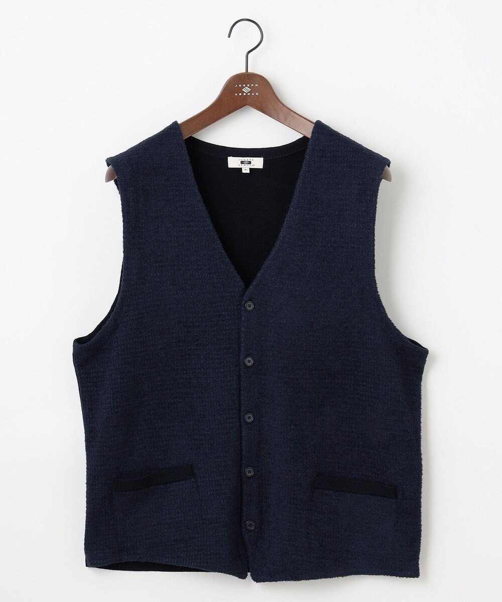 【ジョセフ アブード/JOSEPH ABBOUD / MEN】の【キングサイズ・イタリア糸使用/洗える】メリノブレンドモール ニット ベスト インテリア・キッズ・メンズ・レディースファッション・服の通販 founy(ファニー) 　ファッション　Fashion　メンズファッション　Fashion for Men　トップス・カットソー　Cut & Sew Tops　ニット・セーター / 定番トップス　Knit Tops & Sweaters　ベスト・ジレ　Vests & Gilets　アクリル　Acrylic Material　イタリア　Italy　ジャカード／ジャガード　Jacquard, Woven Pattern　ストレッチ　Stretch, Stretchy Fabric　セーター　Sweater, Knitwear　ベスト　Vest, Waistcoat　吸水　Absorbent, Quick-Dry　洗える　Machine Washable　畦　Ribbed Knit　A/W・秋冬　Autumn/Winter　ネイビー系7|ID: prp329100004738984 ipo3291000000034230121