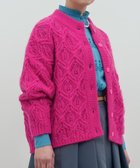 【ムーク/muuc】の〈うっとり柔らか上質な極細繊維〉〈キッドモヘア×ウール×アルパカ×シルク〉リーフ模様編み カーディガン ピンク|ID: prp329100004739060 ipo3291000000034232120