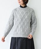 【ムーク/muuc】の〈うっとり柔らか上質な極細繊維〉〈キッドモヘア×ウール×アルパカ×シルク〉リーフ模様編み セーター グレー|ID: prp329100004739061 ipo3291000000034232128
