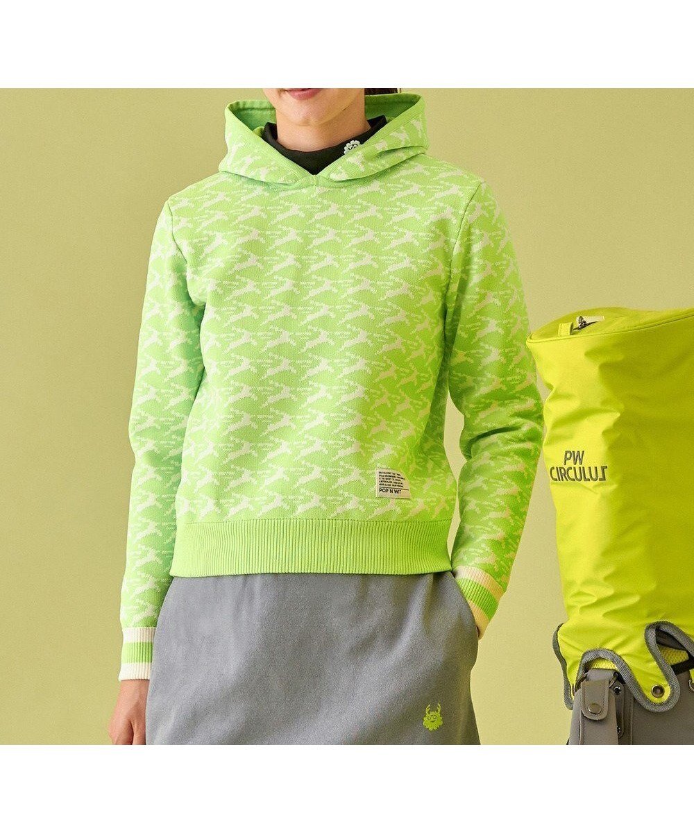 【ピーダブリュサーキュラス/PW CIRCULUS】の【イージーケア/軽量】【WOMEN】 MOFUモチーフ ニットフーディ インテリア・キッズ・メンズ・レディースファッション・服の通販 founy(ファニー) ファッション Fashion レディースファッション Fashion for Women トップス・カットソー Cut & Sew Tops ニット Knit Tops & Sweaters ゴルフ Golf セーター Sweater, Knitwear プリント Print, Printed Pattern モチーフ Motif, Design Theme 秋 Autumn A/W・秋冬 Autumn/Winter 軽量 Lightweight, Ultra Light ライトグリーン系|ID: prp329100004739133 ipo3291000000034232800