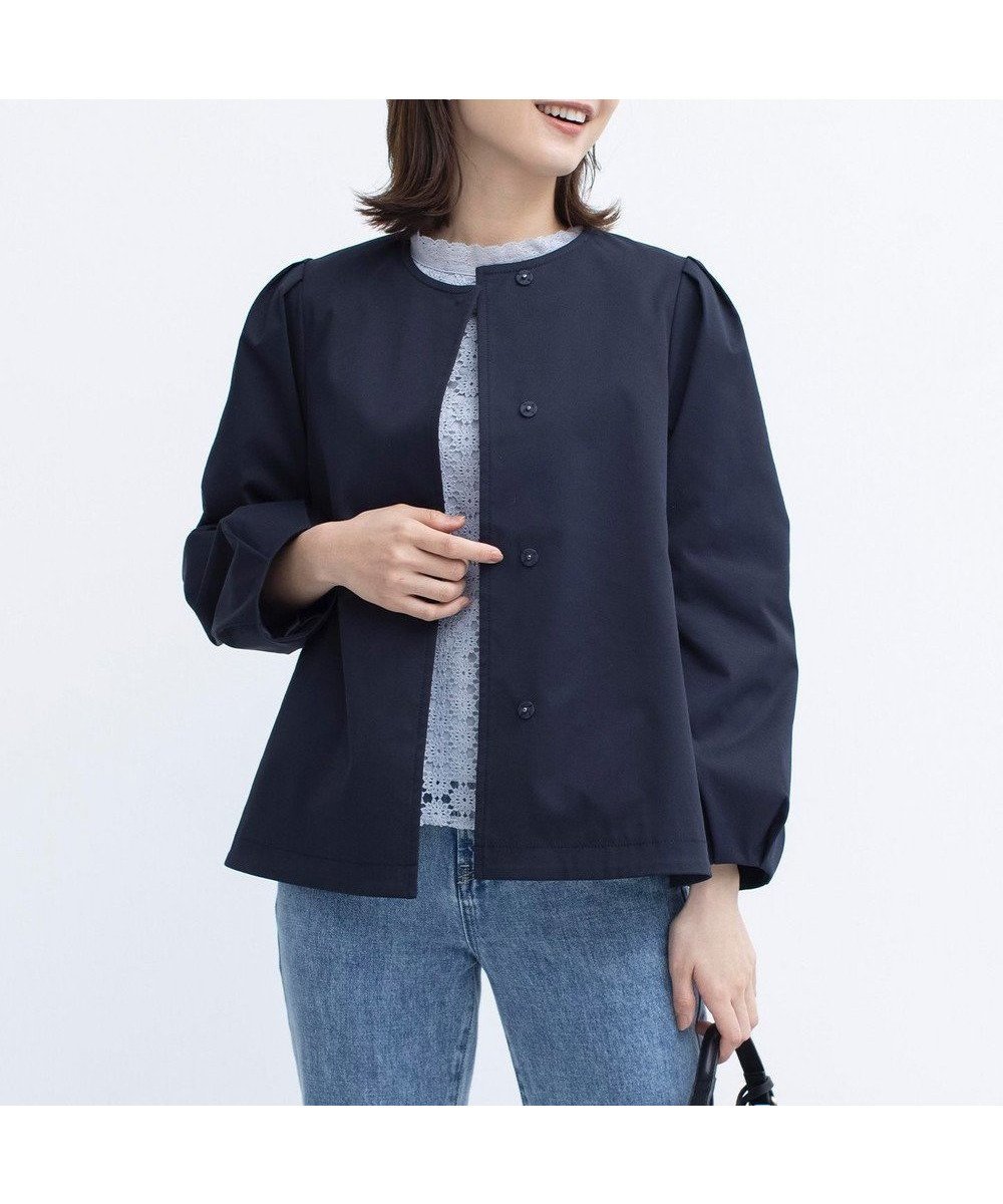 【組曲/KUMIKYOKU】のコットンライクツイル ノーカラーショート丈コート インテリア・キッズ・メンズ・レディースファッション・服の通販 founy(ファニー) ファッション Fashion レディースファッション Fashion for Women アウター Coat / Outerwear Collection コート・ロングコート・ピーコート Long Coats, Peacoats & More レディースジャケット・軽アウター Jackets クラシカル Classical, Vintage-Inspired コンパクト Compact, Small Size ショート Short, Short Length シンプル Simple, Minimal ジャケット Jacket, Outerwear ストレッチ Stretch, Stretchy Fabric ボトム Bottoms, Lower Wear エレガント 上品 Elegant 夏 Summer 春 Spring S/S・春夏 SS, Spring/Summer, Warm Season ネイビー系|ID: prp329100004739135 ipo3291000000034232814