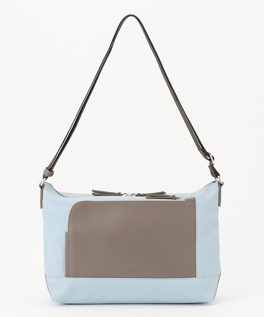 【イザック/Y'SACCS】のナイロン×リサイクルレザー コンビマルチショルダー インテリア・キッズ・メンズ・レディースファッション・服の通販 founy(ファニー) ファッション Fashion レディースファッション Fashion for Women スクエア Square, Square Shape スマート Smart, Elegant トラベル Travel, Travel Gear バランス Balance, Style Balance フロント Front, Front Design ポケット Pocket, Pocket Detail ライトブルー|ID: prp329100004739171 ipo3291000000034233172